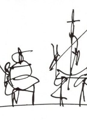Bild von Don Quijote, Dulcinea und der Wein