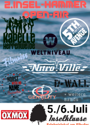 Bild von 2. Inselhammer Inselklause Festival 5+6.07.19 mit Nitroville Ld. 5th Avenue Kapelle Herrenweide