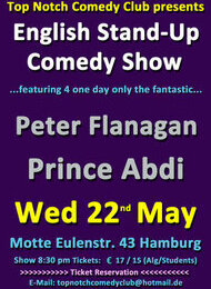 Top Notch Comedy Club presents: English Stand Up Comedy Show: Peter Flanagan & Prince Abdi