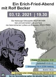 FÄLLT AUS!!! Ein Erich-Fried-Abend mit Rolf Becker